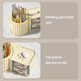 Rotating Cosmetic Pen Holder Dustproof Waterproof Storage Box Sanitary Organizer - White - 45-Degree Angle