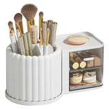 Rotating Cosmetic Pen Holder Dustproof Waterproof Storage Box Sanitary Organizer - White - Rear View