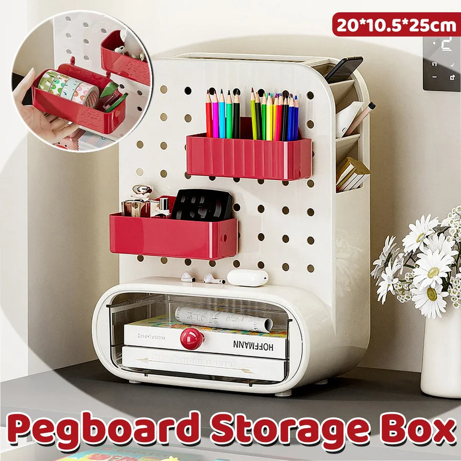 Drawer Pegboard Desktop Storage Box Space Saving for Office Home