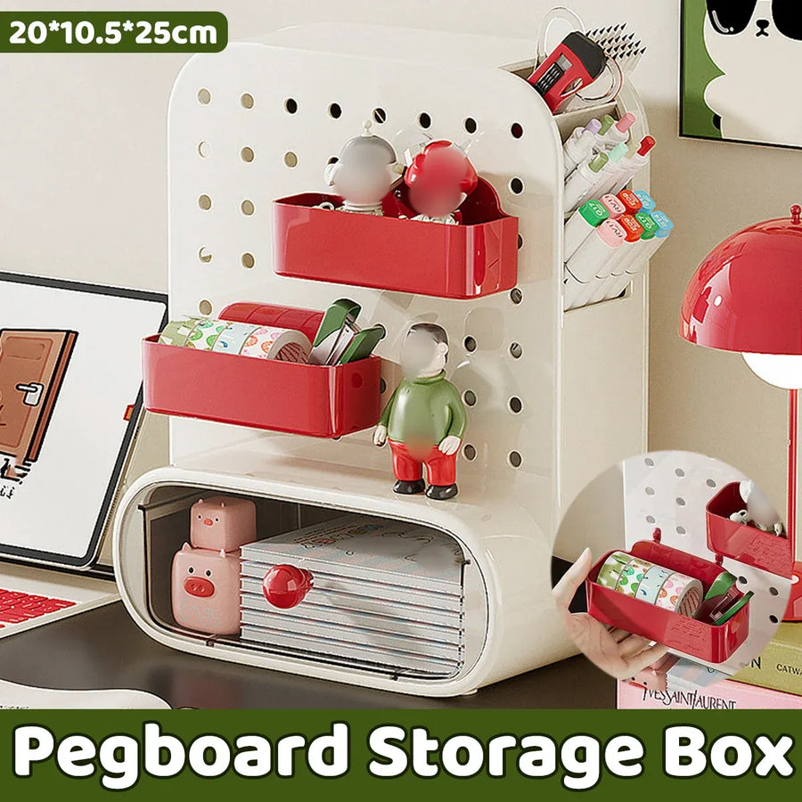 Drawer Pegboard Desktop Storage Box Space Saving for Office Home