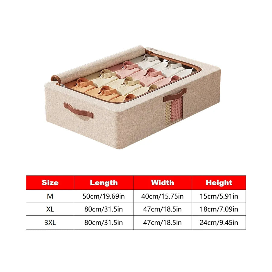 Home Foldable Under Bed Storage Box Clothes Shoes Bedding Dustproof Space Saving - XL