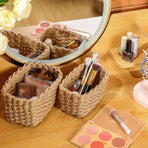 4-Piece Brown Woven Storage Basket Set