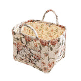 Portable Fabric Storage Basket Korean Pastoral Style Organizer for Home Sundries - Floral6 - Extra Image