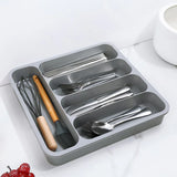 Expandable Cutlery Drawer Organizer Adjustable 6 Slot Kitchen Utensil Tray - Grey - Extra Image