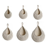 Cotton Rope Woven Storage Basket Wall Mount Fruit Vegetable Organizer Container - Max - Front View