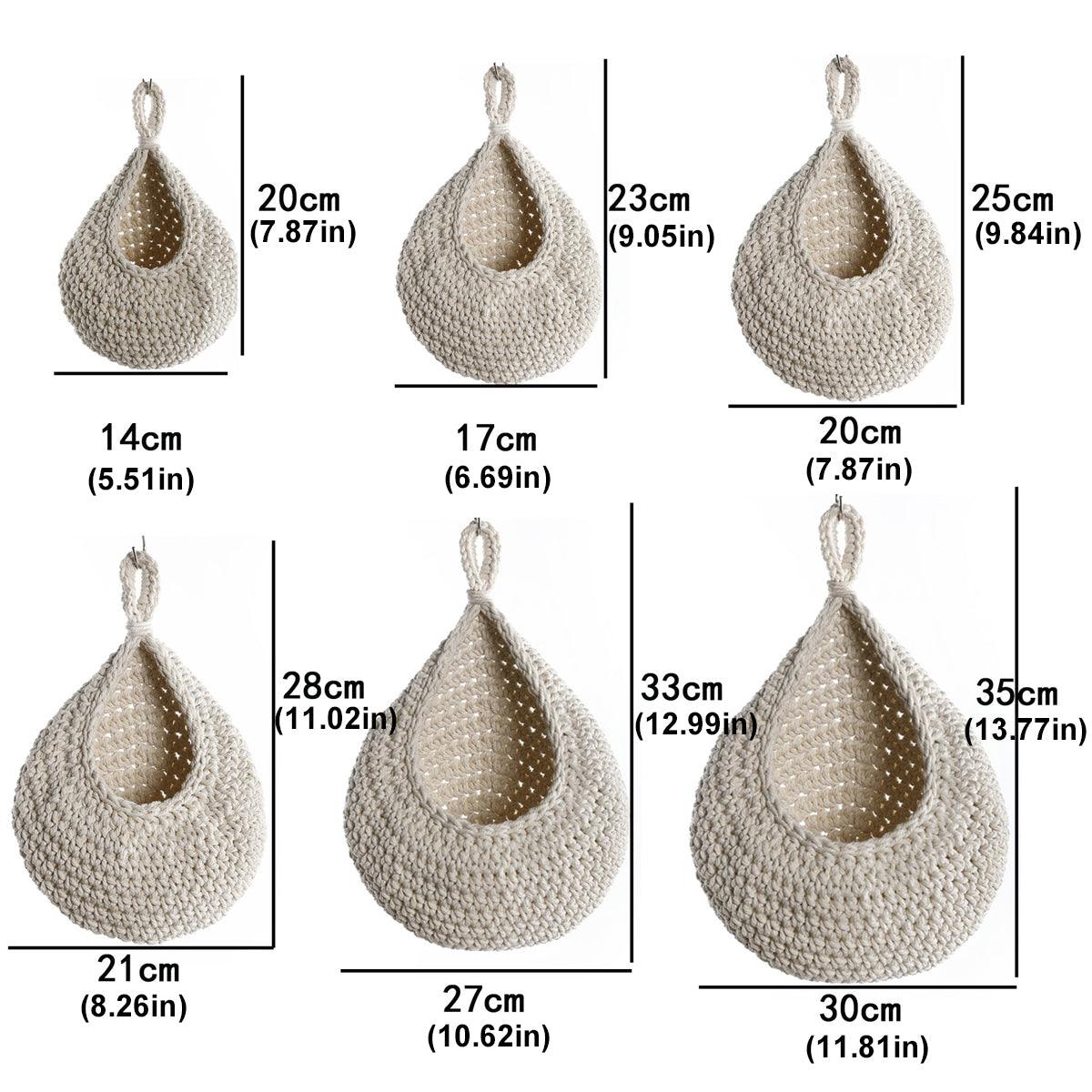 Cotton Rope Woven Storage Basket Wall Mount Fruit Vegetable Organizer Container - Max