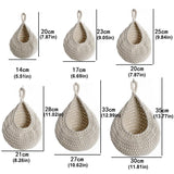 Cotton Rope Woven Storage Basket Wall Mount Fruit Vegetable Organizer Container - Max - Side View