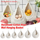 Cotton Rope Woven Storage Basket Wall Mount Fruit Vegetable Organizer Container - Mini