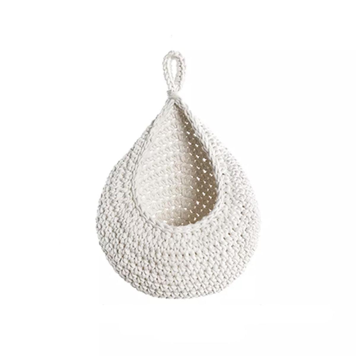 Cotton Rope Woven Storage Basket Wall Mount Fruit Vegetable Organizer Container - Mini