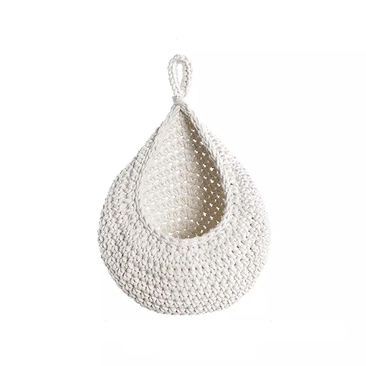 Cotton Rope Woven Storage Basket Wall Mount Fruit Vegetable Organizer Container - XL