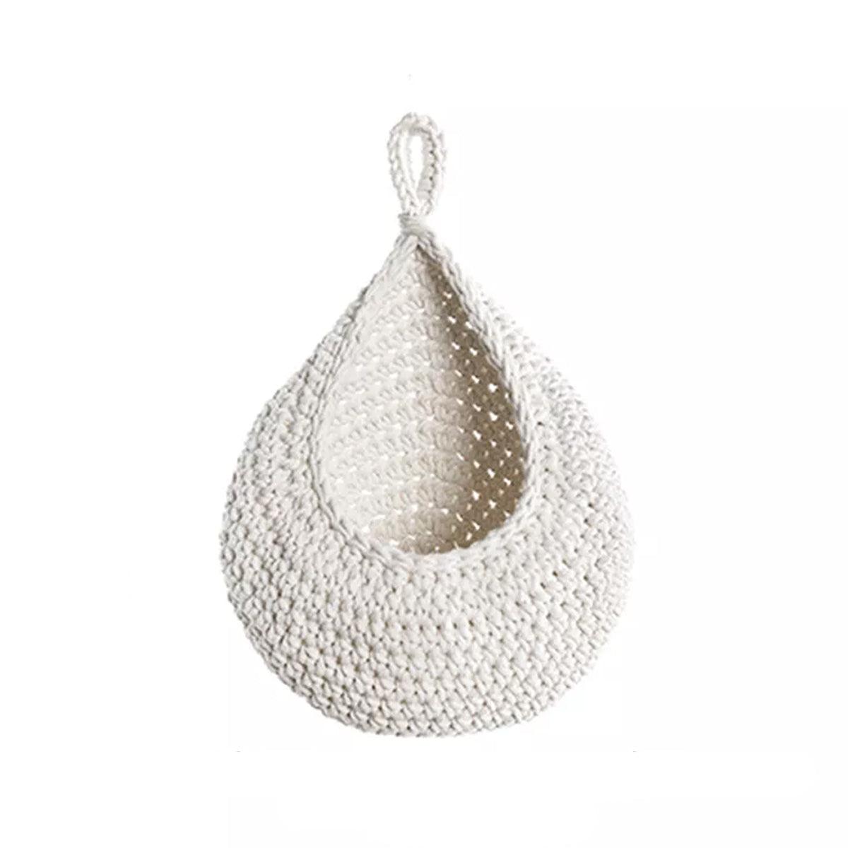 Cotton Rope Woven Storage Basket Wall Mount Fruit Vegetable Organizer Container - XL