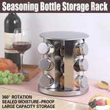 Stainless Steel Rotating Spice Rack Organizer Kitchen Seasoning Jar Holder Use