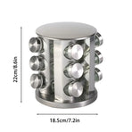 Stainless Steel Rotating Spice Rack Organizer Kitchen Seasoning Jar Holder Use