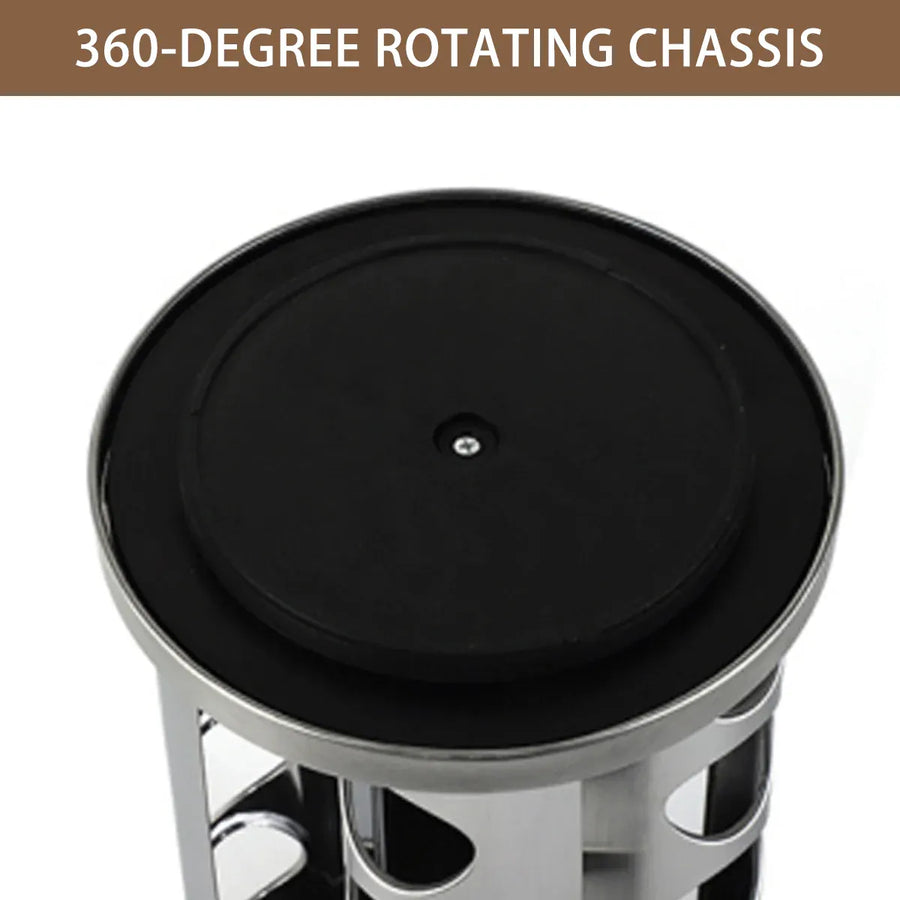 Stainless Steel Rotating Spice Rack Organizer Kitchen Seasoning Jar Holder Use