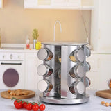 Stainless Steel Rotating Spice Rack Organizer Kitchen Seasoning Jar Holder Use - Extra Image