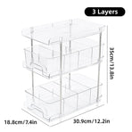 3 Layer Transparent Storage Rack Multi Functional Organizer Shelf Clear for Home