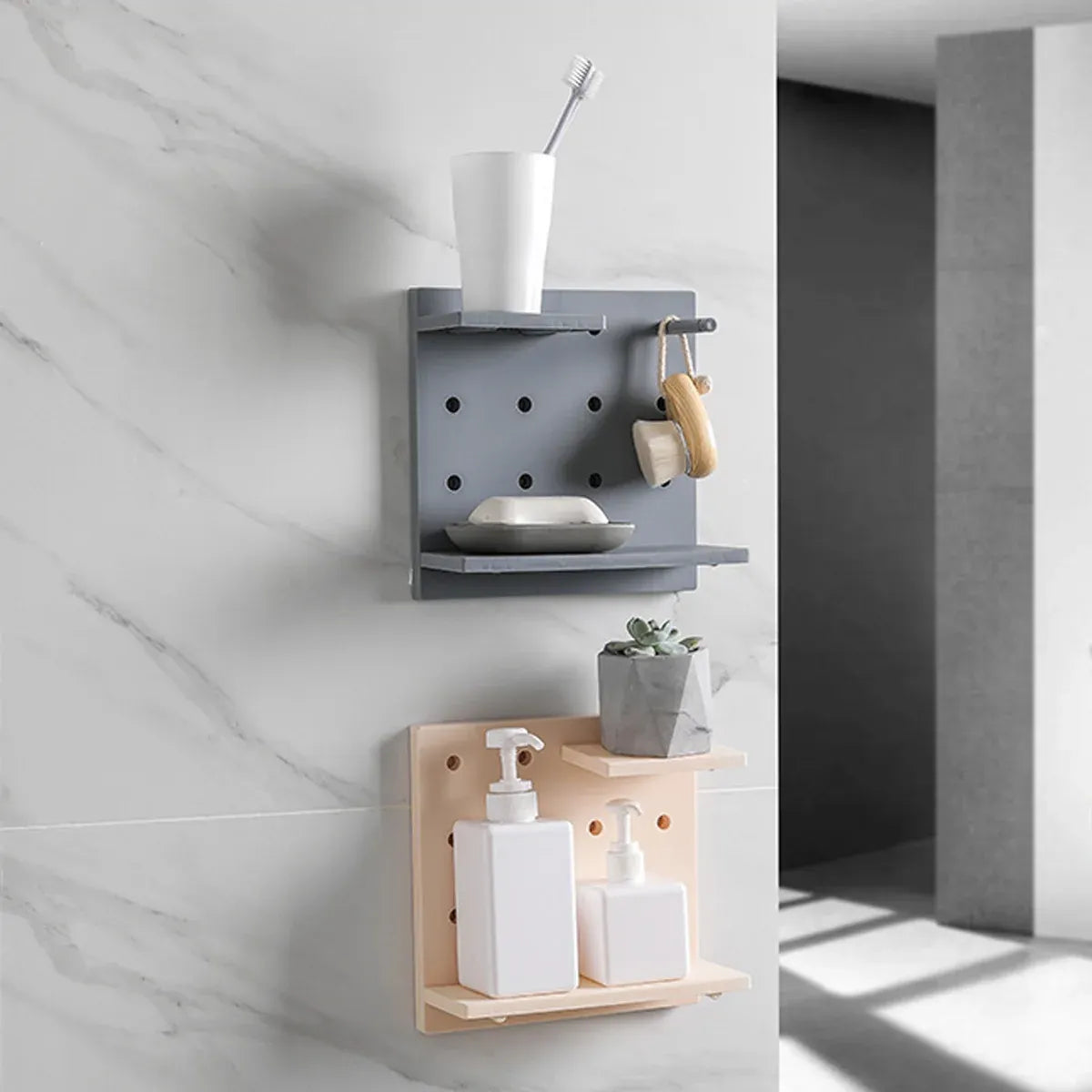 4PCS Pegboard Storage Rack Hanging Shelf Durable Space Saving
