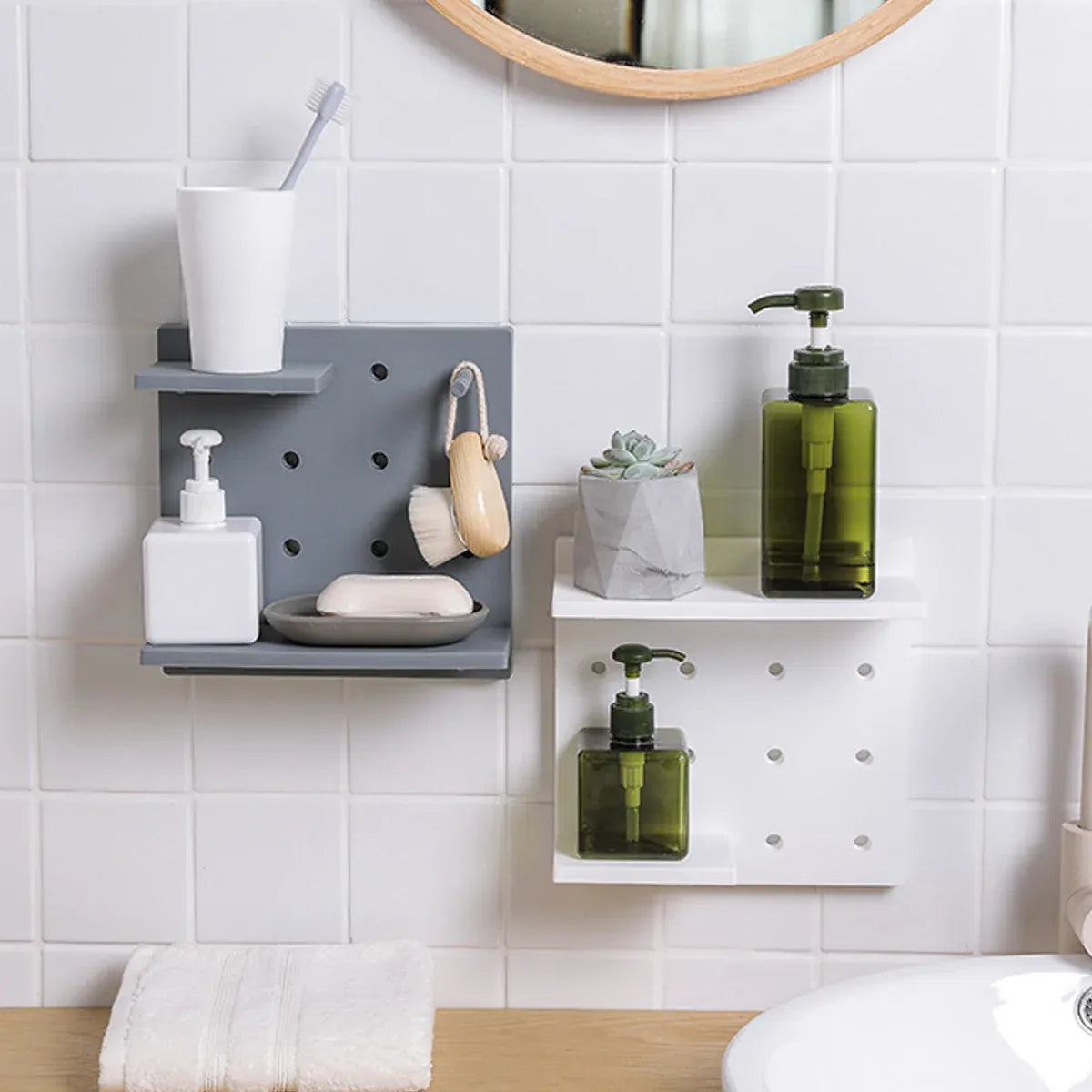 4PCS Pegboard Storage Rack Hanging Shelf Durable Space Saving