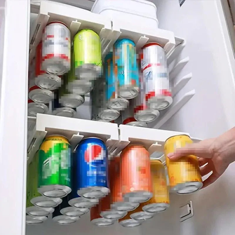 Refrigerator Hanging Drink Organizer Can Holder for Space Saving Kitchen Storage