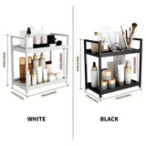 Multi-layer Cosmetic Storage Rack Desktop Organizer for Bathroom Dormitory Use - Black - Side View