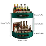 2 Layer Rotating Seasoning Rack Kitchen Organiser Storage Stand - Side View