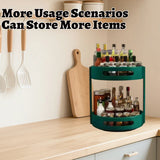 2 Layer Rotating Seasoning Rack Kitchen Organiser Storage Stand - Top-Down View