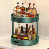 2 Layer Rotating Seasoning Rack Kitchen Organiser Storage Stand - 45-Degree Angle