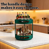 2 Layer Rotating Seasoning Rack Kitchen Organiser Storage Stand - Rear View