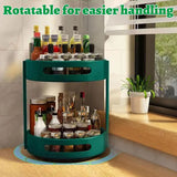 2 Layer Rotating Seasoning Rack Kitchen Organiser Storage Stand - Extra Image
