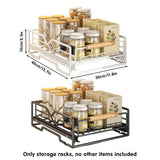 Pull Out Kitchen Storage Rack Basket Drawer Dish Organizer Slide Cabinet Shelf - White - Side View