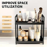 Multi-layer Cosmetic Storage Rack Desktop Organizer for Bathroom Dormitory Use - White - Top-Down View