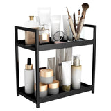 Multi-layer Cosmetic Storage Rack Desktop Organizer for Bathroom Dormitory Use - White - Close-Up Angle