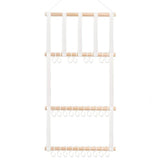 4 Tier Wooden Hair Clip Organizer Hanging Rack for Hair Clips and Ties Storage