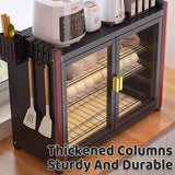 Multifunctional Kitchen Dish Storage Rack Large Capacity for Cutlery Holder - Close-Up Angle