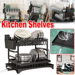1-Piece Black Dish Drying and Storage Rack
