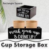 Disposable Paper Cup Storage Box Organizer Rack for Kitchen Cup Holder Storage - Square - Front View