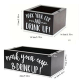 Disposable Paper Cup Storage Box Organizer Rack for Kitchen Cup Holder Storage - Square - Top-Down View