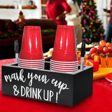 Disposable Paper Cup Storage Box Organizer Rack for Kitchen Cup Holder Storage - Square - Low Angle