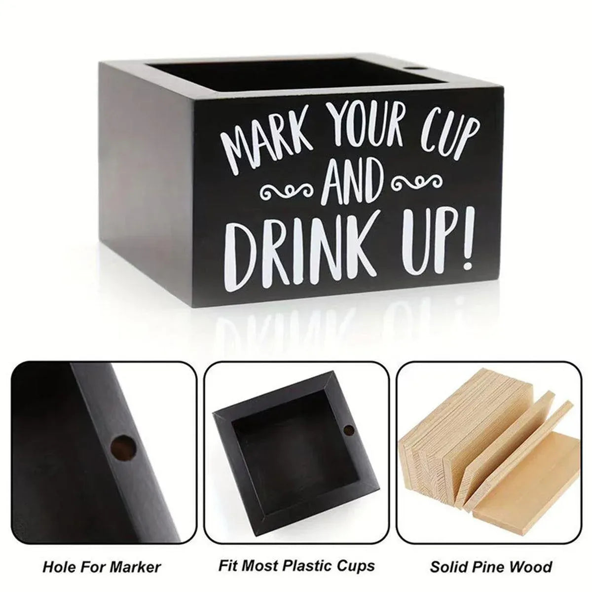 Disposable Paper Cup Storage Box Organizer Rack for Kitchen Cup Holder Storage - Square