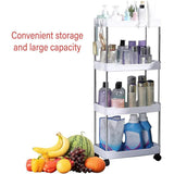 Multi Layer Rolling Storage Cart Kitchen Bathroom Organizer Shelf with Wheels - 3-Black - 45-Degree Angle