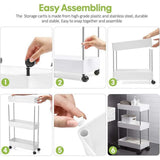 Multi Layer Rolling Storage Cart Kitchen Bathroom Organizer Shelf with Wheels - 3-Black - Extra Image
