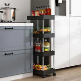 Multi Layer Rolling Storage Cart Kitchen Bathroom Organizer Shelf with Wheels - 3-Black - Extra Image