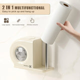 Wall Mounted Kitchen Storage Rack for Plastic Bags Rags Film Organizer Box Use - White - Extra Image