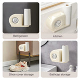 Wall Mounted Kitchen Storage Rack for Plastic Bags Rags Film Organizer Box Use - White - Extra Image