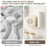 Wall Mounted Kitchen Storage Rack for Plastic Bags Rags Film Organizer Box Use - White - 45-Degree Angle