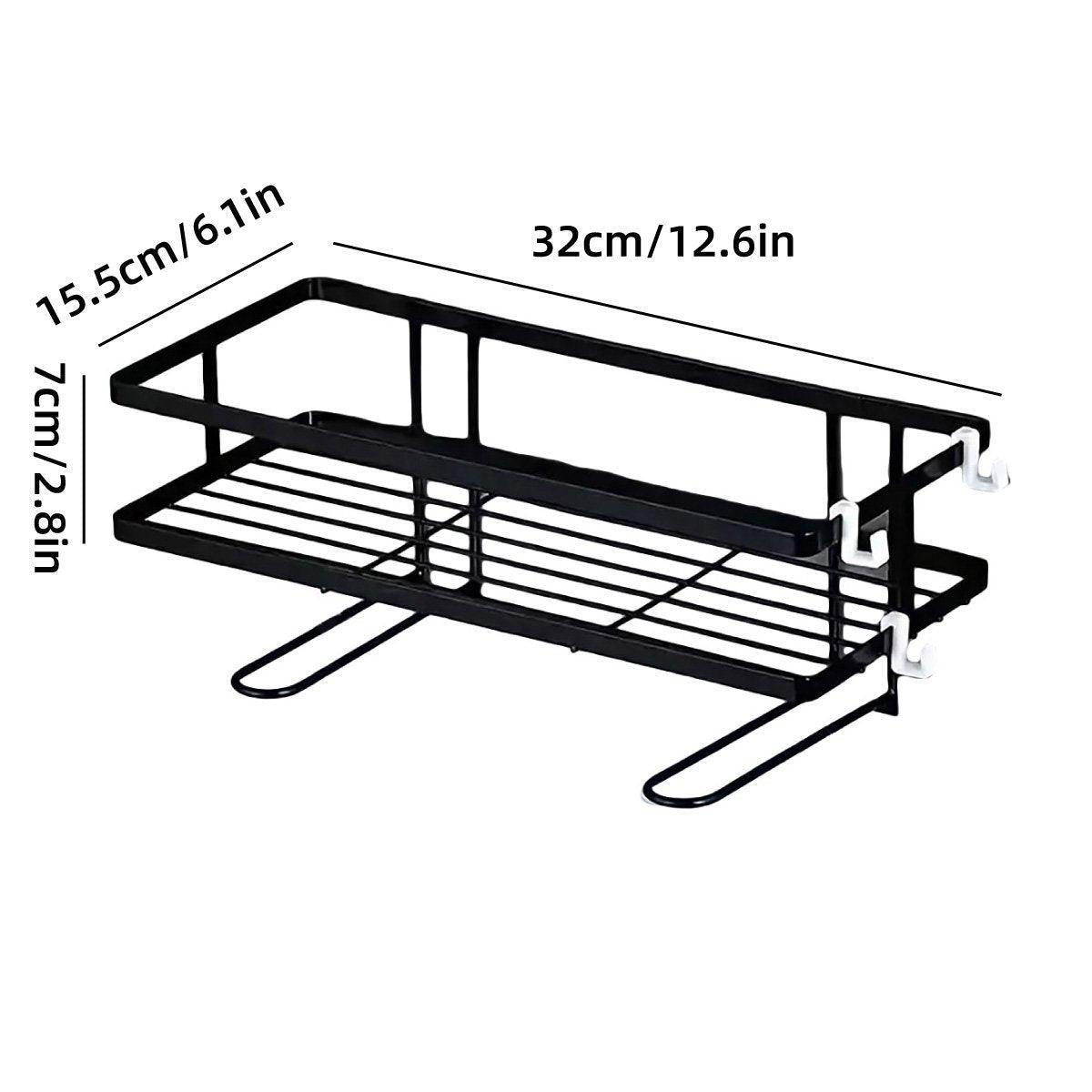 Storage Rack 1Tier Space Saver Over The Toilet Steel Bathroom Shelf Organizer - White