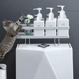 Storage Rack 1Tier Space Saver Over The Toilet Steel Bathroom Shelf Organizer - White - 45-Degree Angle