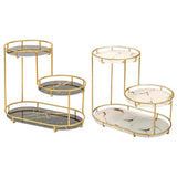 Round Multi-Tier Metal Storage Rack for Bathroom Vanity Kitchen Storage Rack - White - Front View