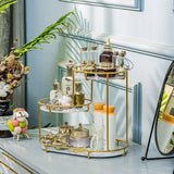 Round Multi-Tier Metal Storage Rack for Bathroom Vanity Kitchen Storage Rack - White