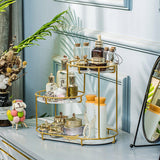 Round Multi-Tier Metal Storage Rack for Bathroom Vanity Kitchen Storage Rack - White - 45-Degree Angle